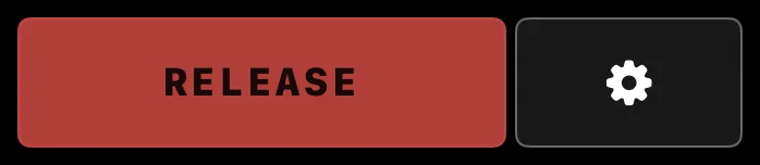 The app locked: the button reads RELEASE, with the Settings gear beside it