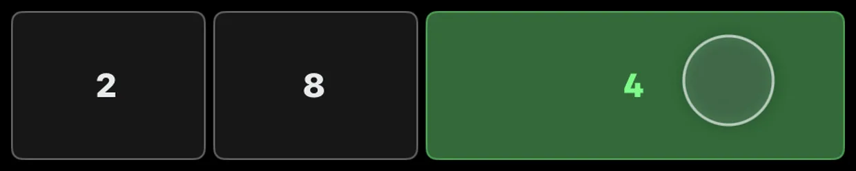 The LOOP button held on a deck, reading 4 in green, with 2 to its left and 8 to its right