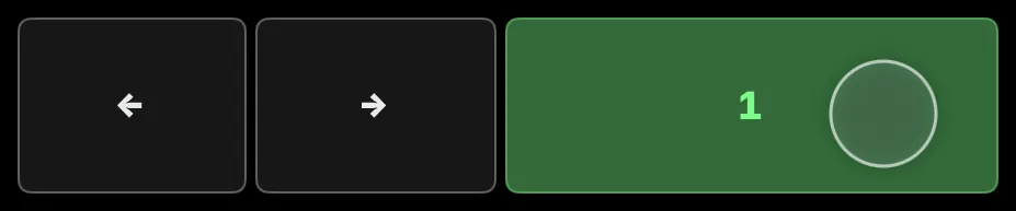 Deck A’s top row with LOOP held, lit green and reading 1, and ← and → in the deck name’s place
